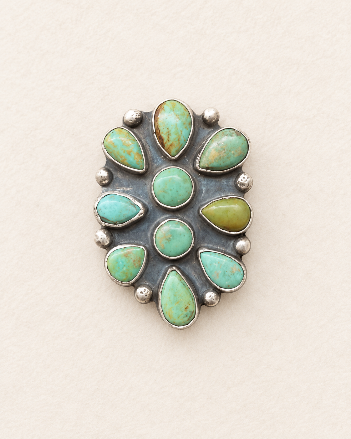 Sterling Silver Royston Turquoise Cluster Ring