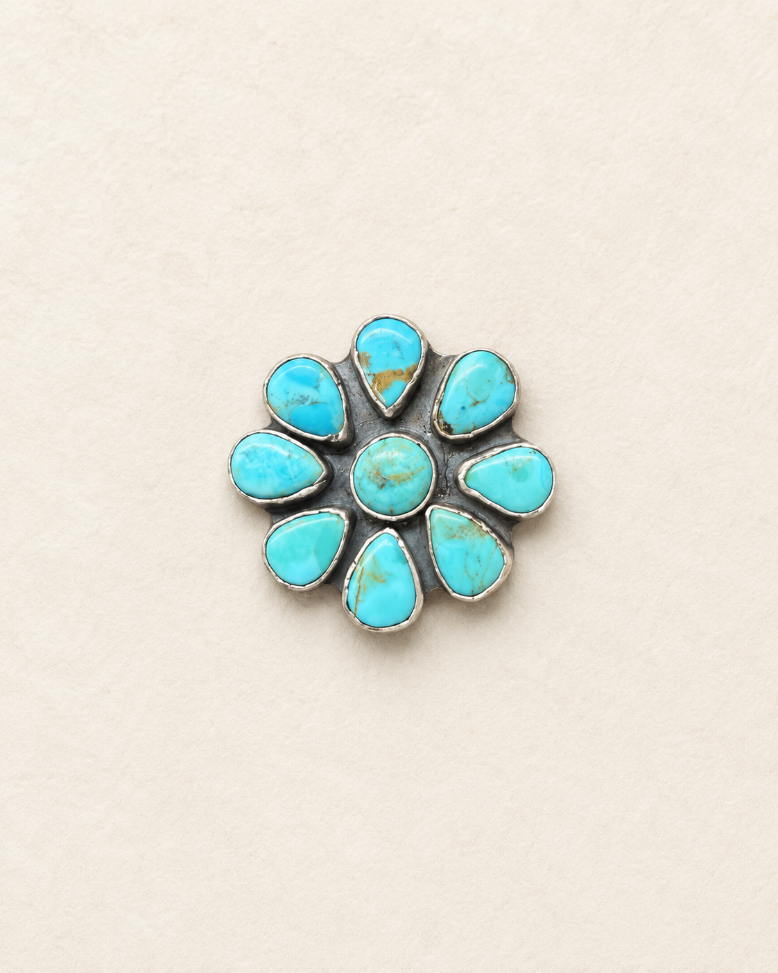 Adjustable Kingman Turquoise Sterling Silver Cluster Ring