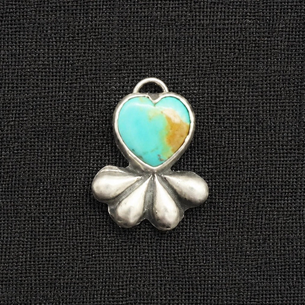 Kingman Blue Mojave Turquoise Heart Bloom Pendant (Pre-Order)