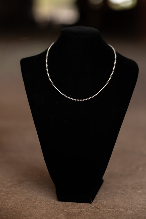 3mm Sterling Silver Desert Pearl Bead Necklace