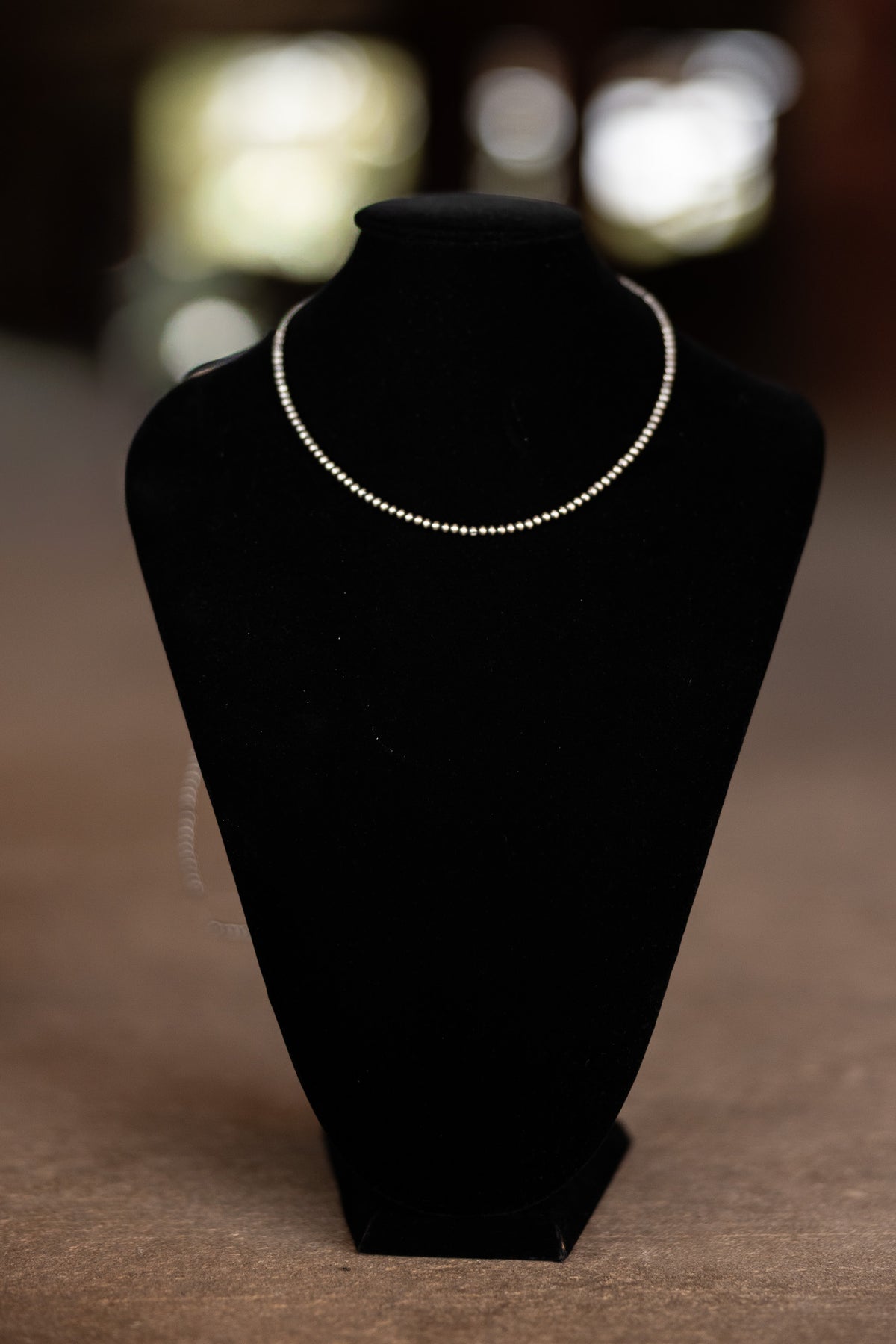 3mm Sterling Silver Desert Pearl Bead Necklace