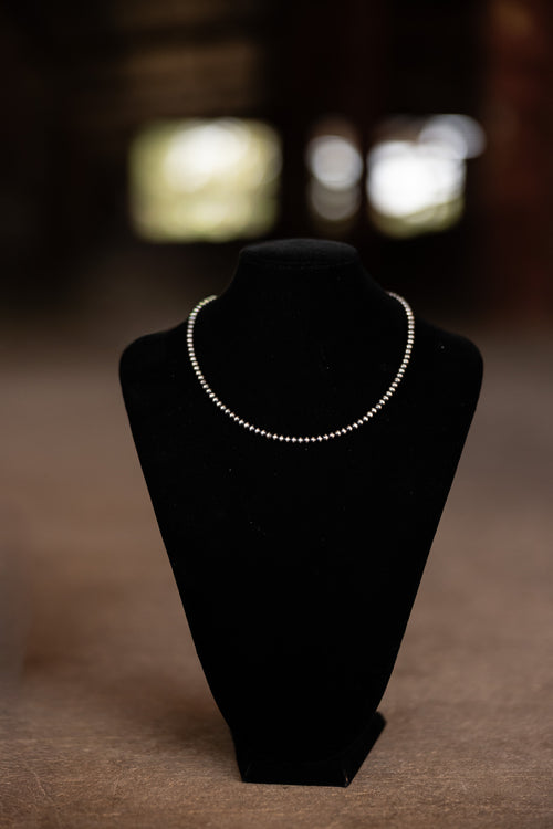 4mm Sterling Silver Desert Pearl Bead Necklace