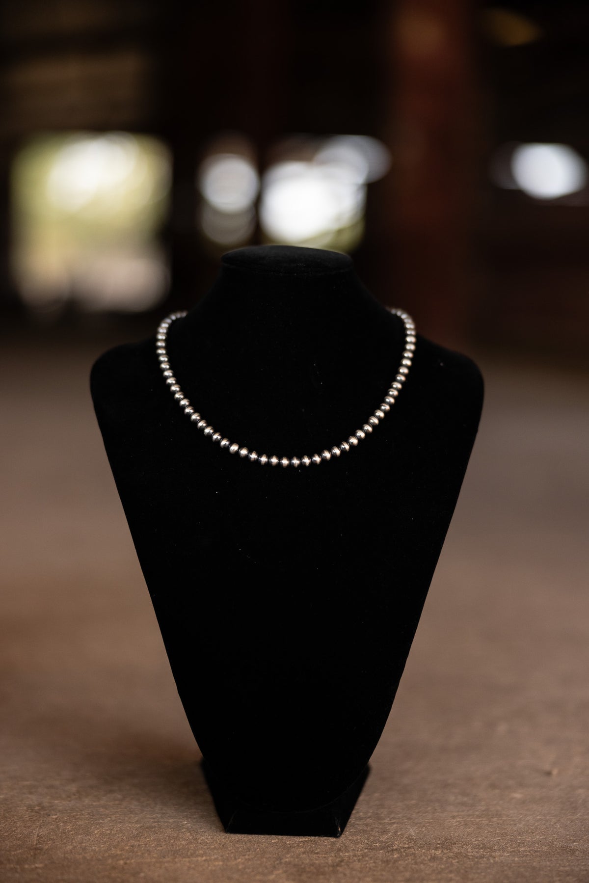 6mm Sterling Silver Desert Pearl Bead Necklace