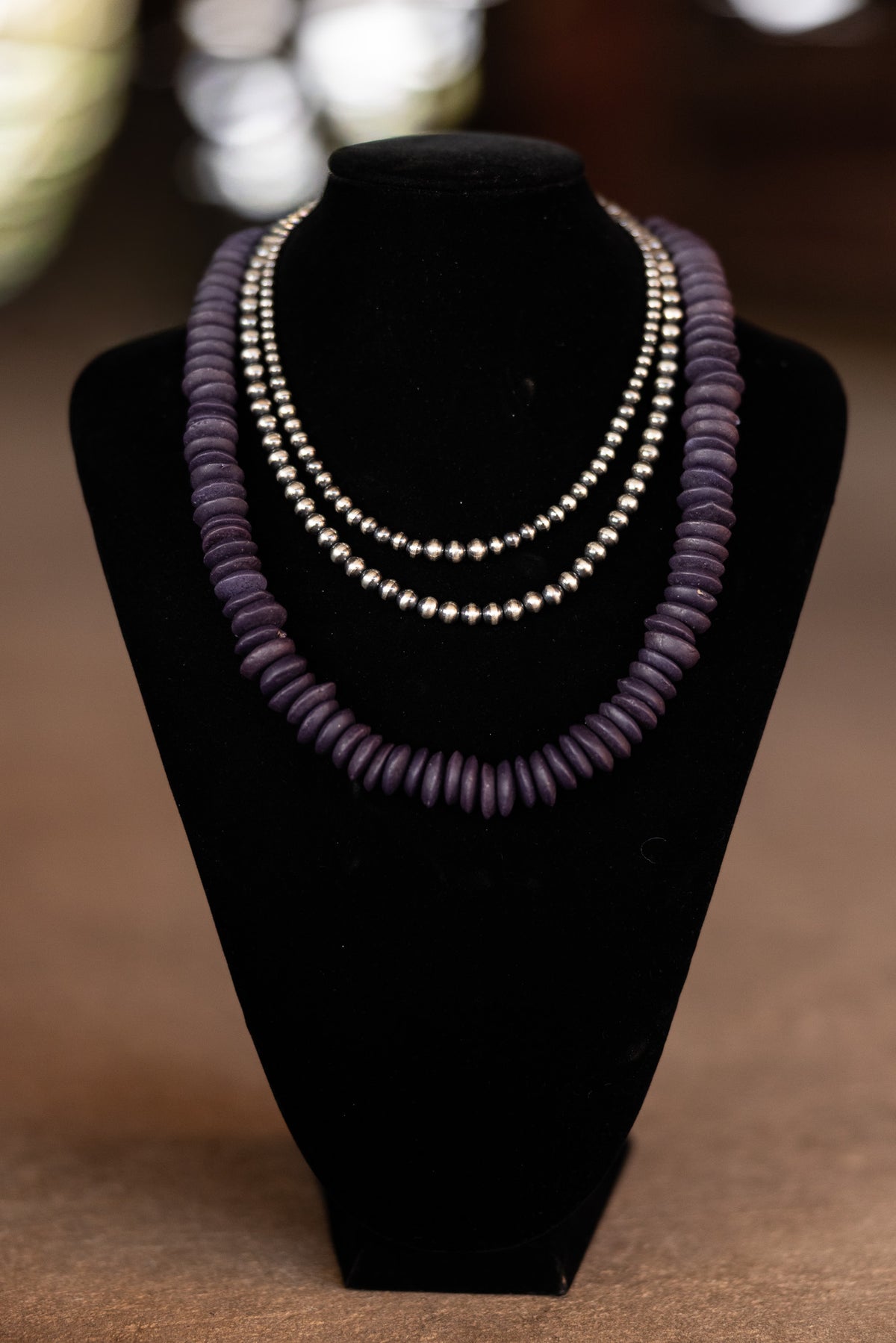 Midnight Sage Saucer Necklace