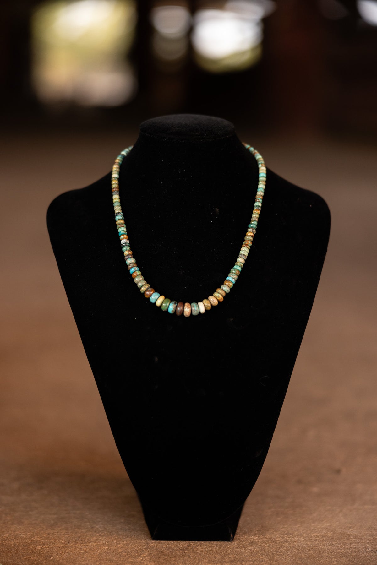 Graduated Turquoise Beaded Necklace | 18"