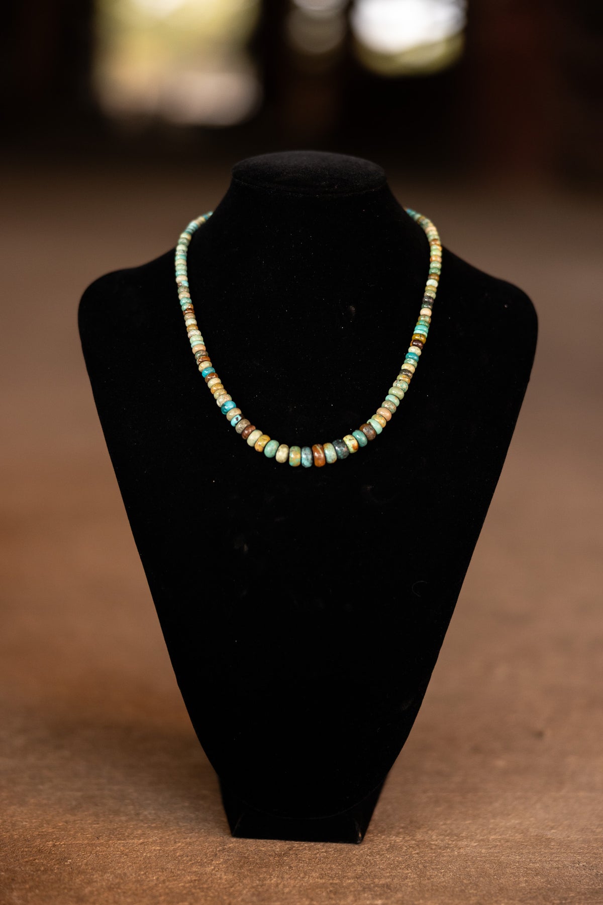 Graduated Turquoise Beaded Necklace | 18"