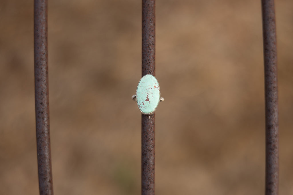 Large Turquoise Sterling Silver Ring Size 9