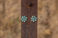 Mohave Turquoise Sterling Silver Flower Cluster Earrings
