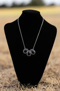 Black Onyx Three-Stone Sterling Silver Necklace