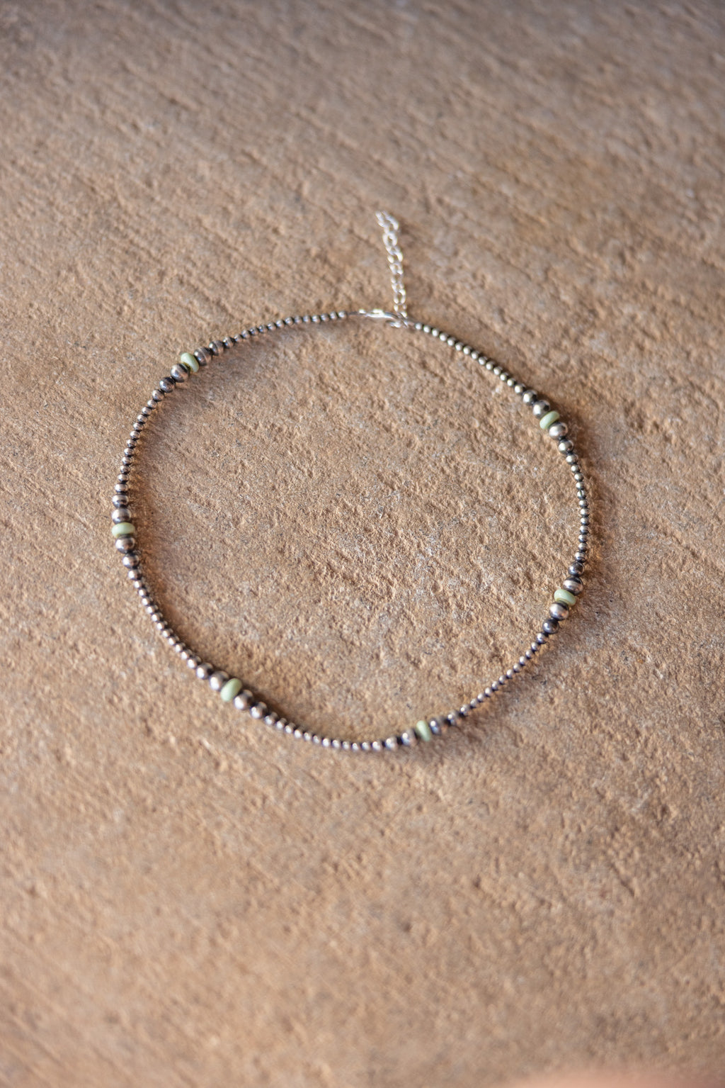 Soft Turquoise & Graduated Silver Pearl Strand